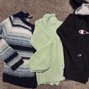 Gymboree, Cat & Jack, Champion: Kids Sweaters Sz 10-12 - Blue, Green, Black